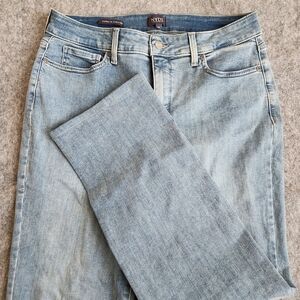 NYDJ Marilyn Straight Lift Tuck Mom Jeans Women's 12 Blue Stretch Comfort Y2K